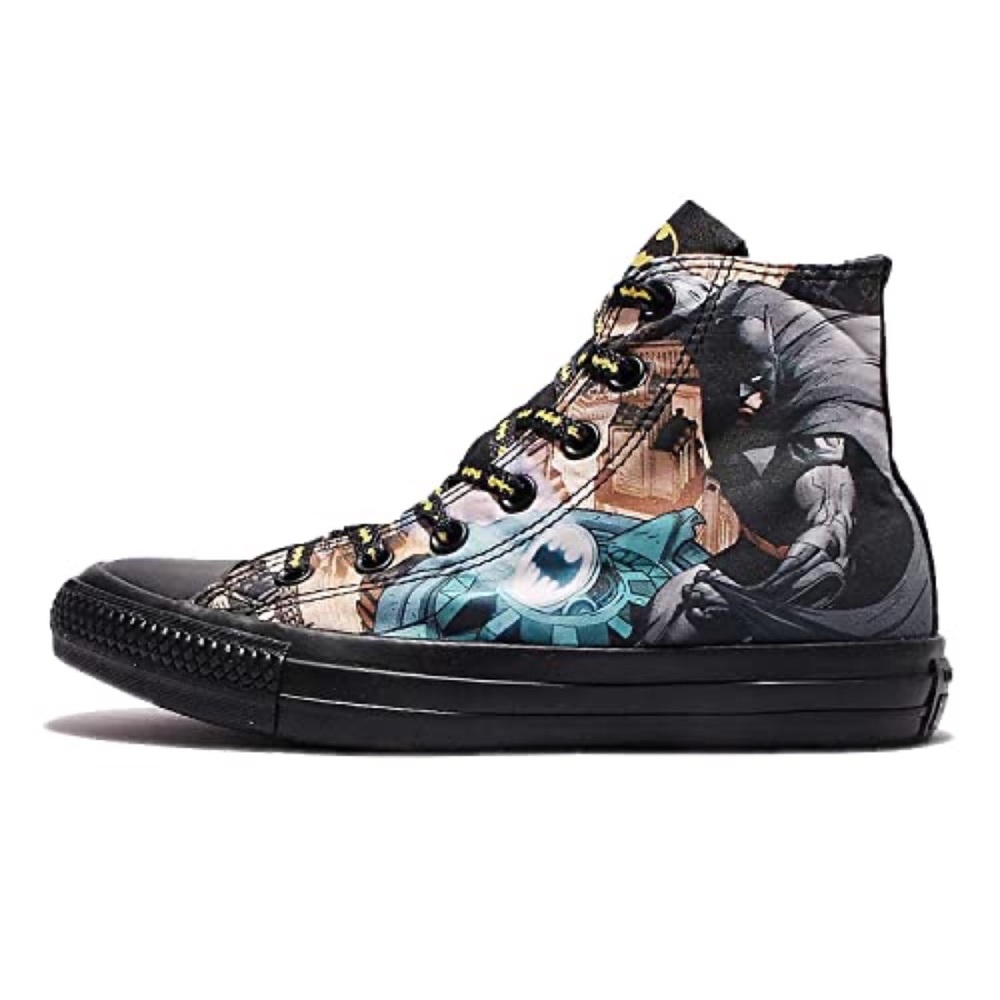 CONVERSE X DC COMICS Batman Bat Signal High Top Chuck Taylor Sneakers - Picture 1 of 15